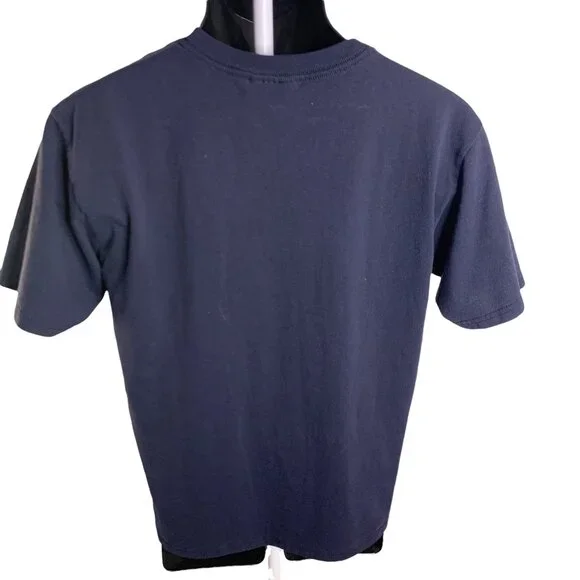 Vintage Mens FatCats Cafe Port San Luis Crewneck Short Sleeve Size S Drk Blue - Picture 3 of 4